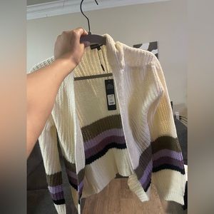FashionNova Sweater Cardigan Purple/Combo colors